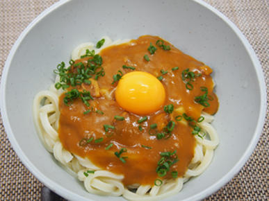【浜松工場味】釜玉カレーうどん味変版